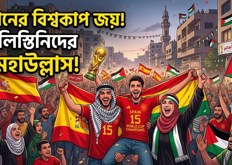 স্পেনের বিশ্বকাপ জয়ে খুশির জোয়ারে ভাসছেন ফিলিস্তিনিরা