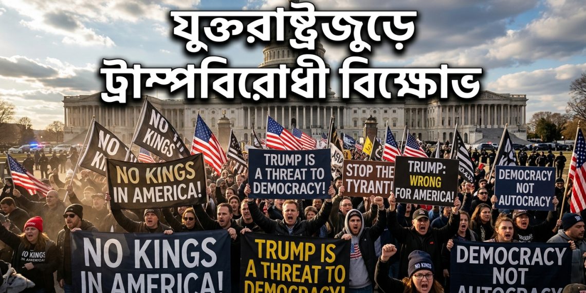 যুক্তরাষ্ট্রজুড়ে ট্রাম্পবিরোধী ‘নো কিংস’ বিক্ষোভ