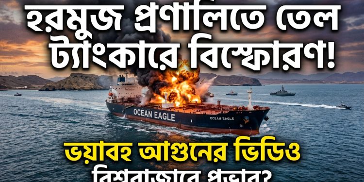 হরমুজ প্রণালিতে একটি তেল ট্যাংকারে বিস্ফোরণ